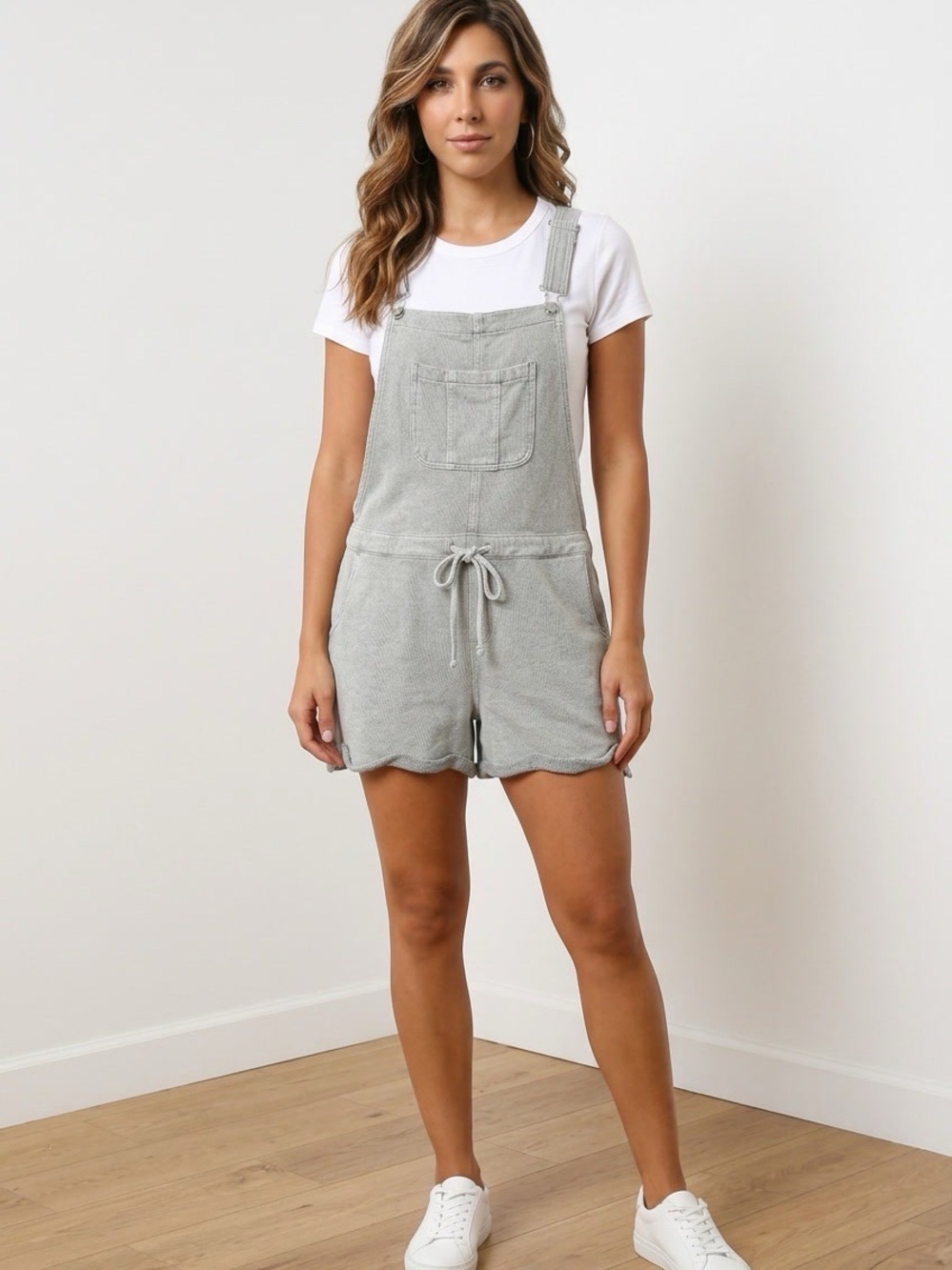 Wildflower Women's French Terry Short Overalls Size XL